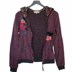 Lulumari Purple Floral Embroidered Jacket